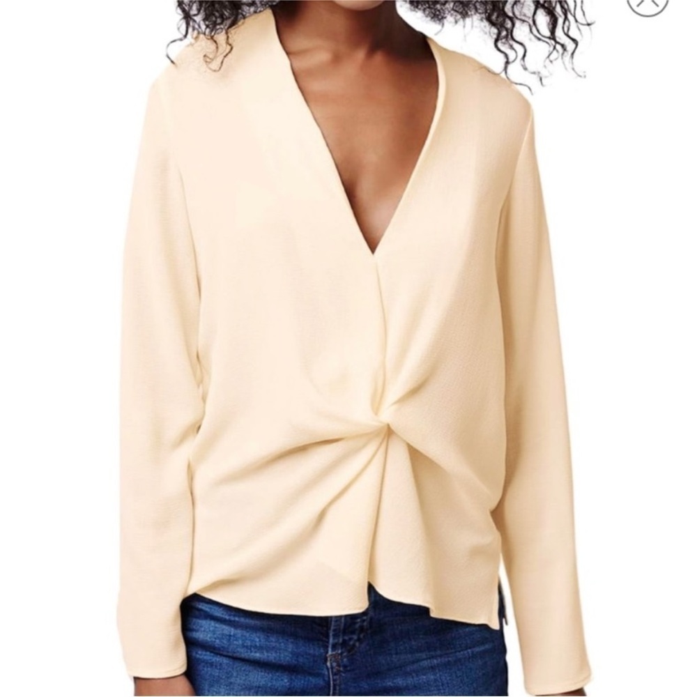 TOPSHOP Elegant Cream Twist Front Women's Top